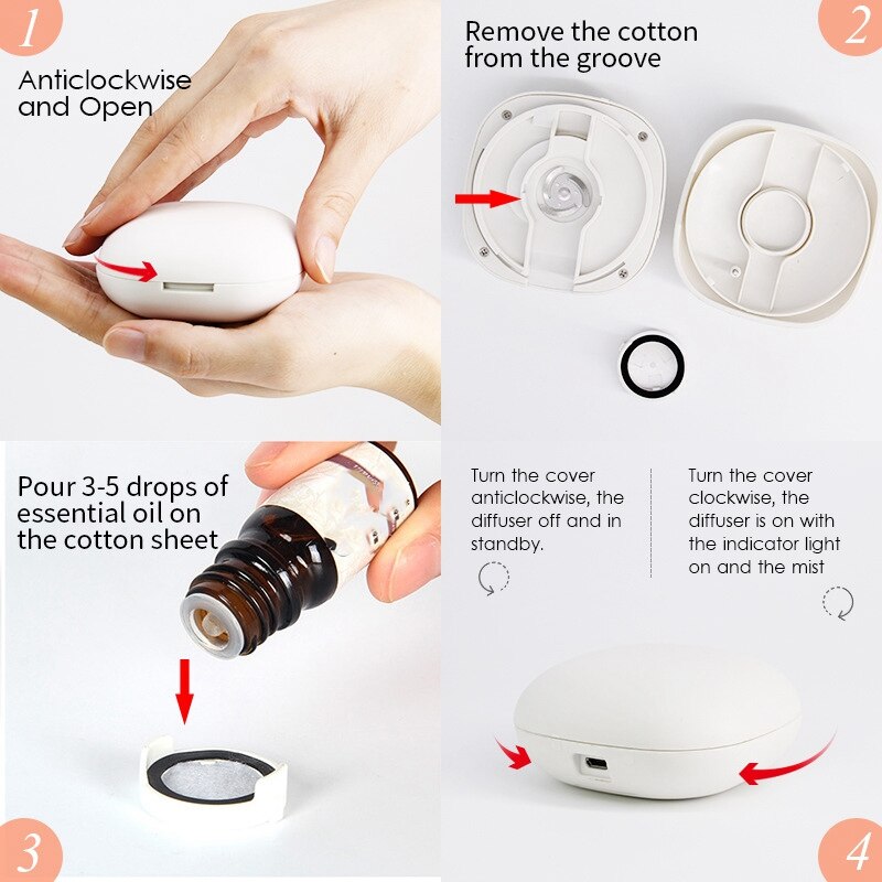 Aromatherapy Machine Air Humidifier Dry Electric Aroma Diffuser USB Essential Oil Ultrasonic