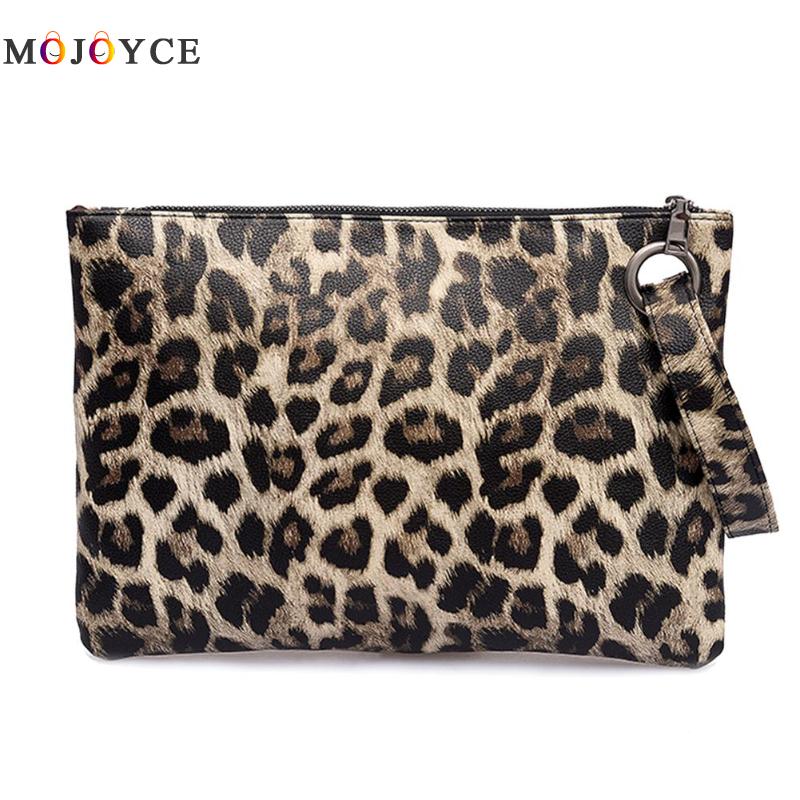 Léopard imprimé Portable voyage pochette sac à main femmes fermeture éclair bracelets sacs en cuir PU sac à main: 3