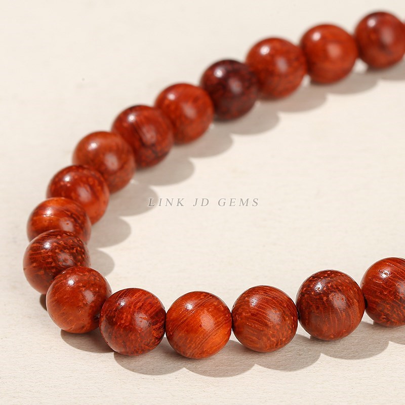 Naturlig træperle rød palisander rund buddha-perle 6 8 10mm vælg størrelse til smykkefremstilling gør-det-selv halskæde armbånd tilbehør 15 tommer