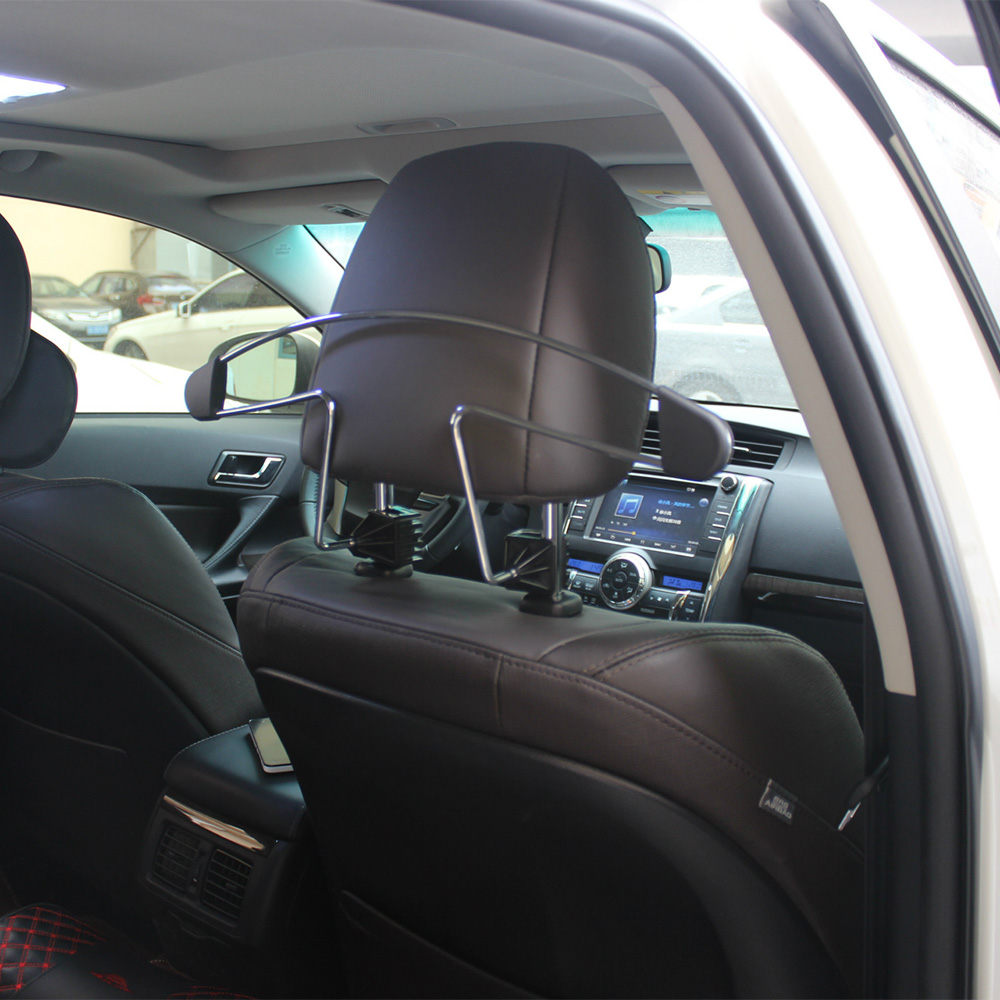 Roestvrij Staal + Anti Slip Rubber + Metal Hoofdsteun Pijler Kleerhanger Frame Auto Styling Functionele Opslag Accessoires