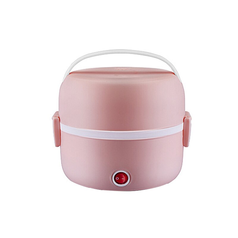 DMWD Electric 2L mini rice cooker stainless steel 2/3 layers food warmer steamer portable automatic heating insulation lunch box: Yellow