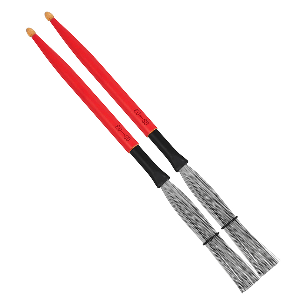 M MBAT GS-03 2 pcs/set Drum Brushes Dual Head Dual Purpose Colorful Metal Drum Sticks Drum Brushes Percussion Accessories: Silver