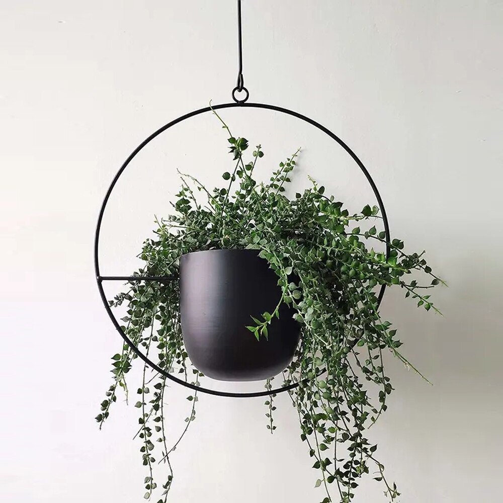1 st blomkruka järnhängande blomkruka dekorativ svängande blommakorg vägghängande blomkruka fröplanter