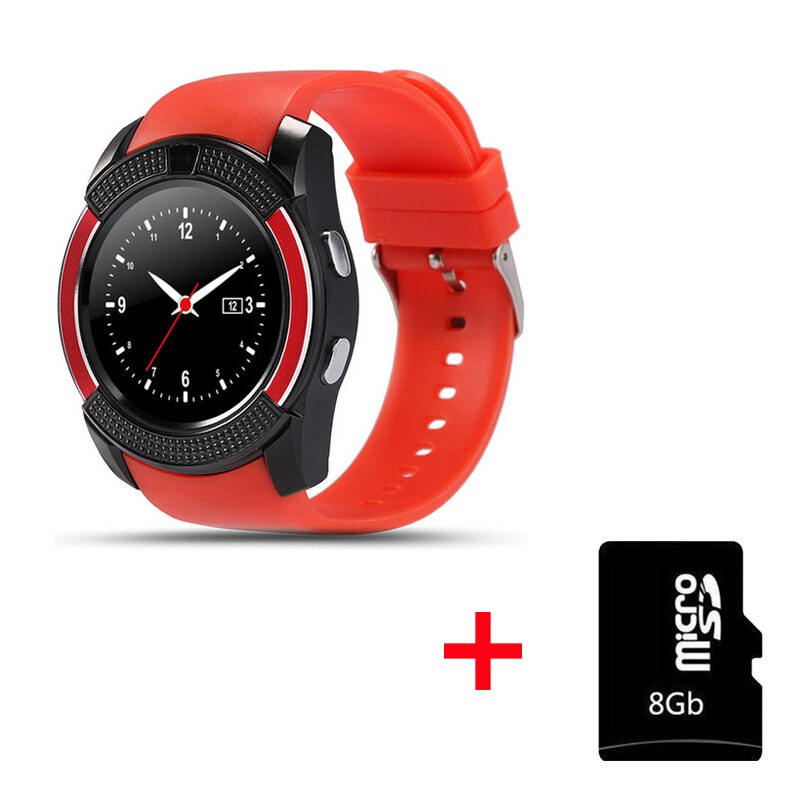 Männer V8 Interaktive Musik Smart Uhr Antwort Call Dial Call-Support TF Sim Karte Sport Smartwatch Armband Mit Kamera VS DZ09: V8 Red 8G Card-15