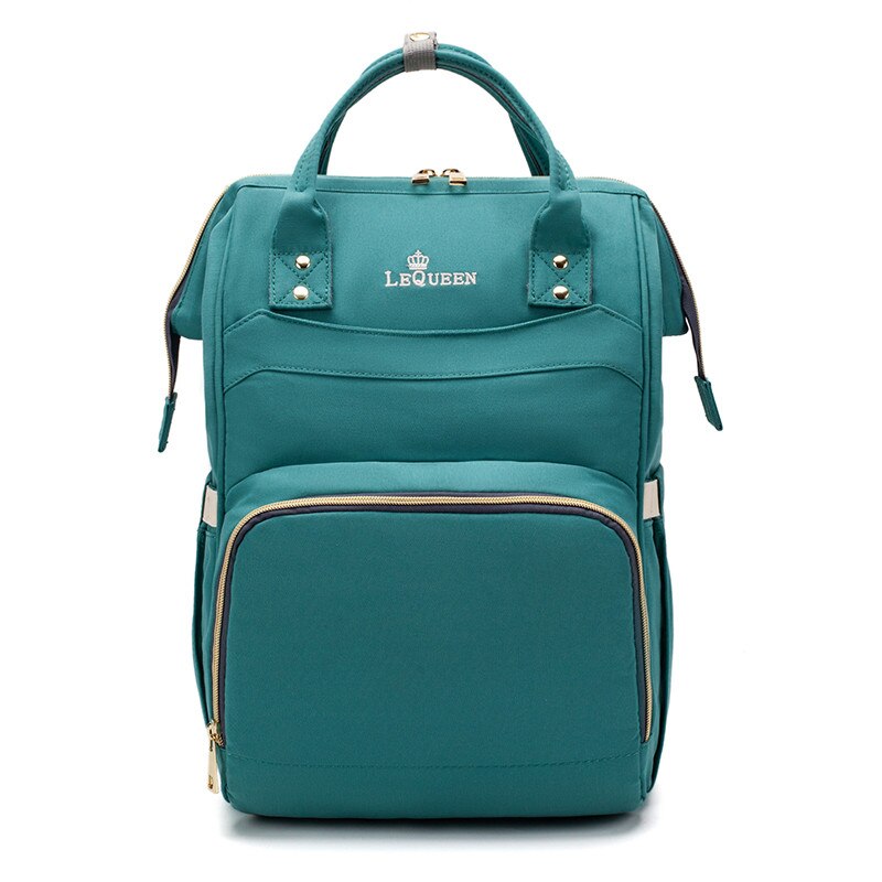 Lequeen Nappy Backpack Bag Mummy Large Capacity Bag Mom Baby Multi-function Waterproof Outdoor Travel Diaper Bags For Baby Care: Green