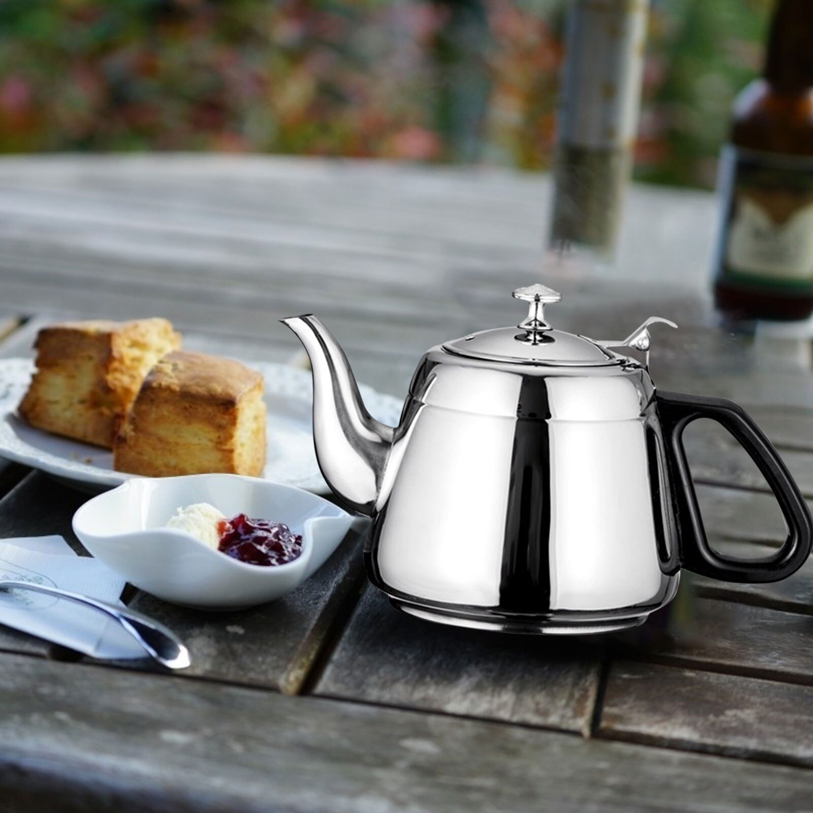 2L Tea Kettles Stainless Steel Food Grade Teapot With Heat-resistant Handle Blew Make Tea Boil Water Induction Cooker Gas Stove