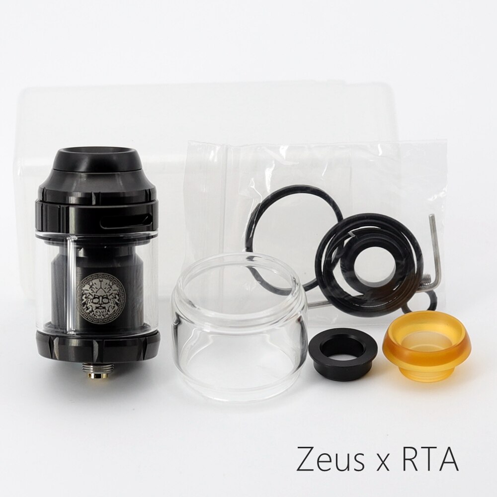 25mm Zeus X RTA 3.5ml 4.5ml Base Zeus x mesh RTA tank Deck Electronic cigarette Mods Dual Coil Vape Tank RTA Vaper atomizer: Black  Zeus X RTA