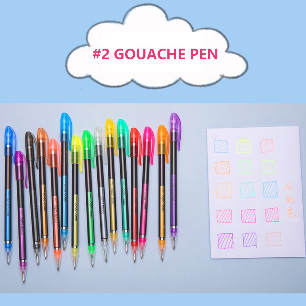 Ensemble de stylos Gel à paillettes colorées, 12 pièces, 1.0mm, stylo de couleur pour dessin, bricolage, Album, Journal, surligneur, stylo de signature