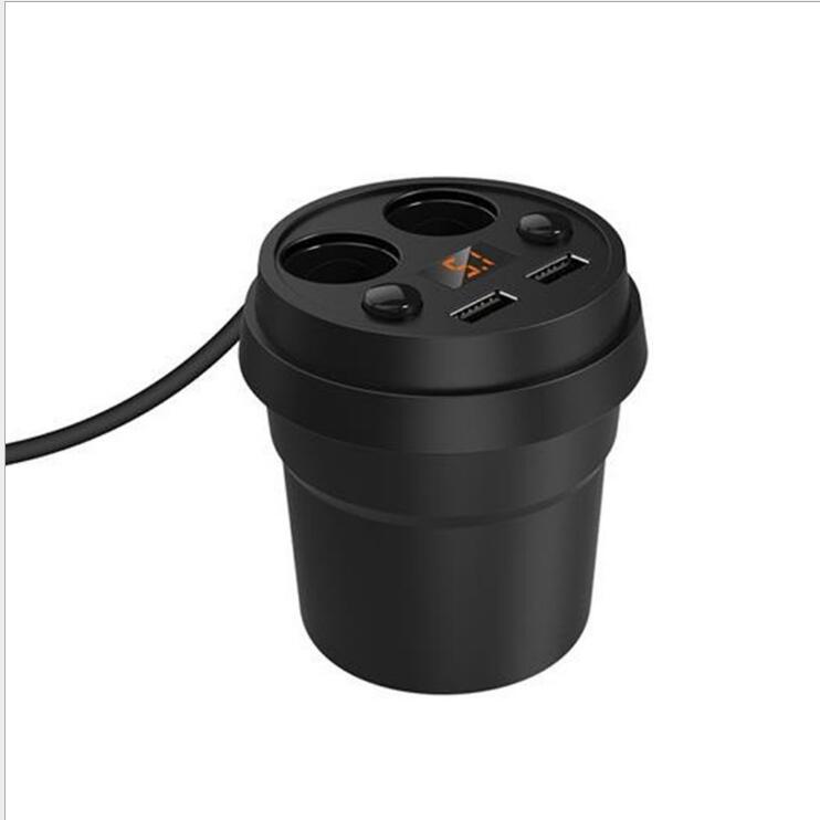 Car USB Cigarette Lighter Socket Splitter 12V-24V Power Adapter Max 5V 3.1A 2 USB Car Charger with Voltmeter LCD