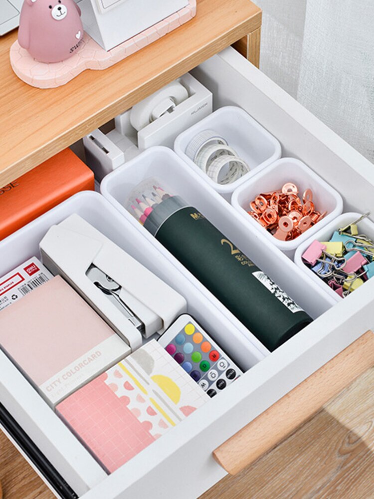 8 teil/satz Küche Badezimmer Lagerung Tabletts Kleinigkeiten Schmuck Halfter Schrank Abdeckung machen-hoch Organizer Kasten Lagerung Schublade Lagerung Kasten