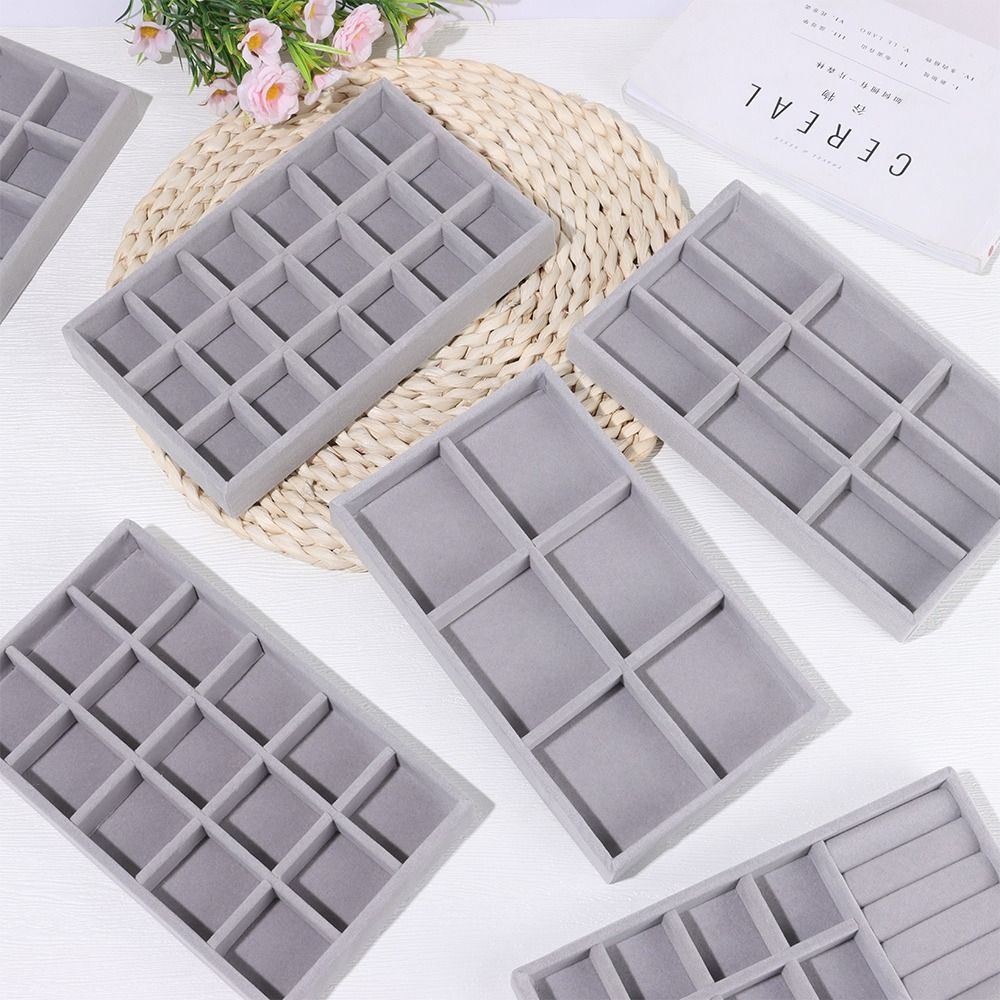 Stackable Velvet Jewelry Storage Box Velvet Necklace Display Tray Bracelet Earring Organizers Ring Bracelet Necklace