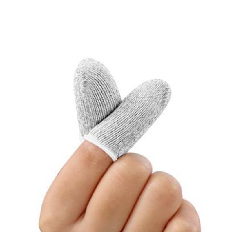 2 pièces respirant jeu contrôleur doigt couverture anti-transpiration jeu doigt gants anti-rayures manchon sensible Mobile écran tactile: Grey
