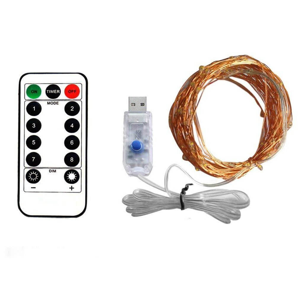 Usb Remote Control Copper Wire Light String Christmas Day Wedding Decoration Led Copper Wire Star Lights: 20m colorful
