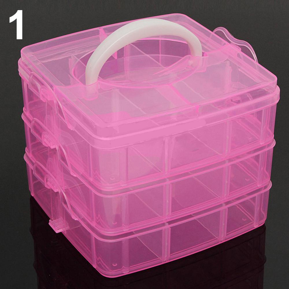 3 lag 18 rum gennemsigtig opbevaringsboks beholder smykker perle organizer etui øreringe halskæde opbevaring organizer