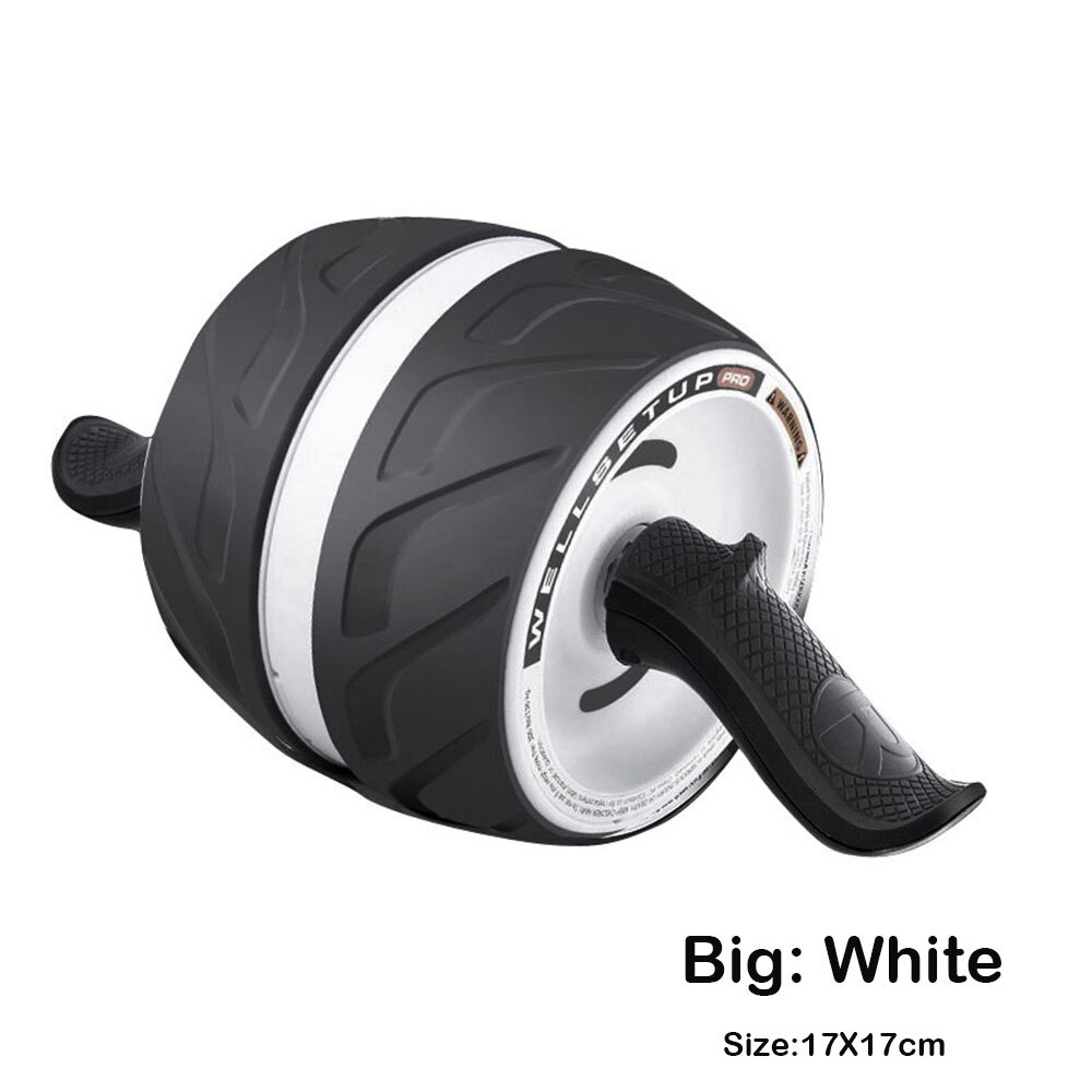 Big wheel Abdominal Wheel Ab Roller Arm Waist Leg Exercise Gym Fitness Equipment ab wheel roller: White