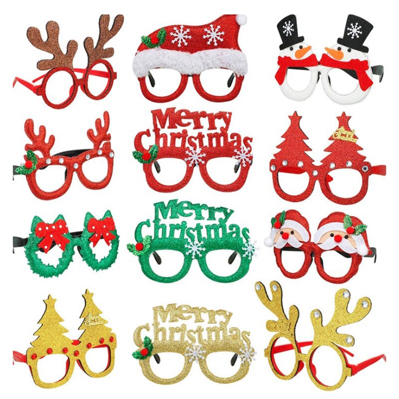 Christmas Photo Booth Prop Happy Year Christmas Photo Frame Props Wedding Christmas Party Decoration Decor Kids