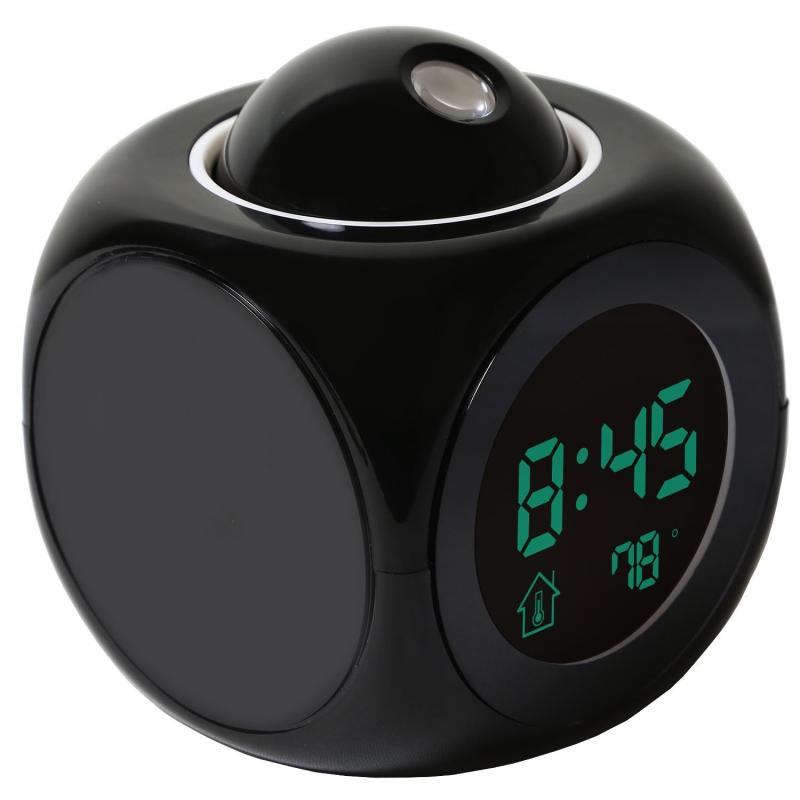 1 PC LCD Projection LED affichage temps numérique réveil parlant voix invite thermomètre Snooze fonction bureau