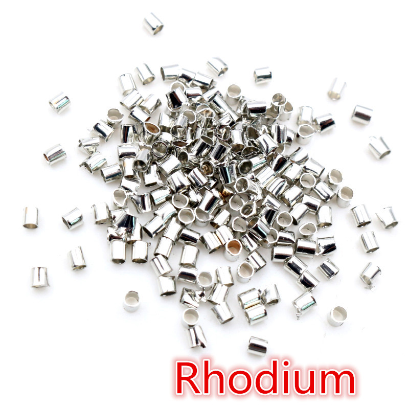 500pcs 1.5 2.0mm Or Argent Couleur Tube Crimp End Perles Bouchon Spacer Perles Pour Collier Fabrication de Bijoux DIY conclusions Fournitures: L / Black