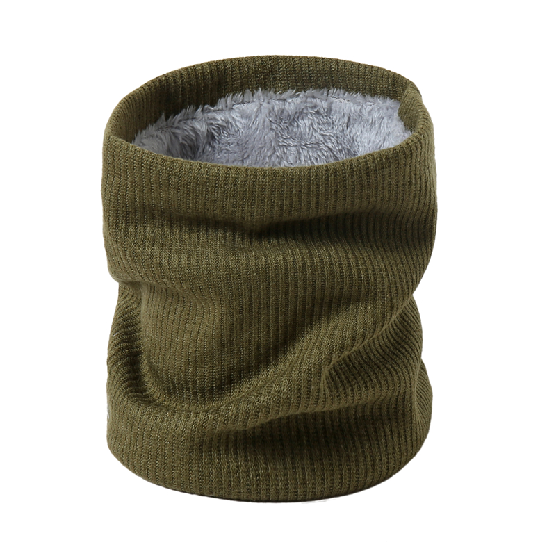 hiver femmes écharpe tricot foulard dame foulards anneau femme foulard cachemire imitation peluche hommes masque col écharpes: Army green