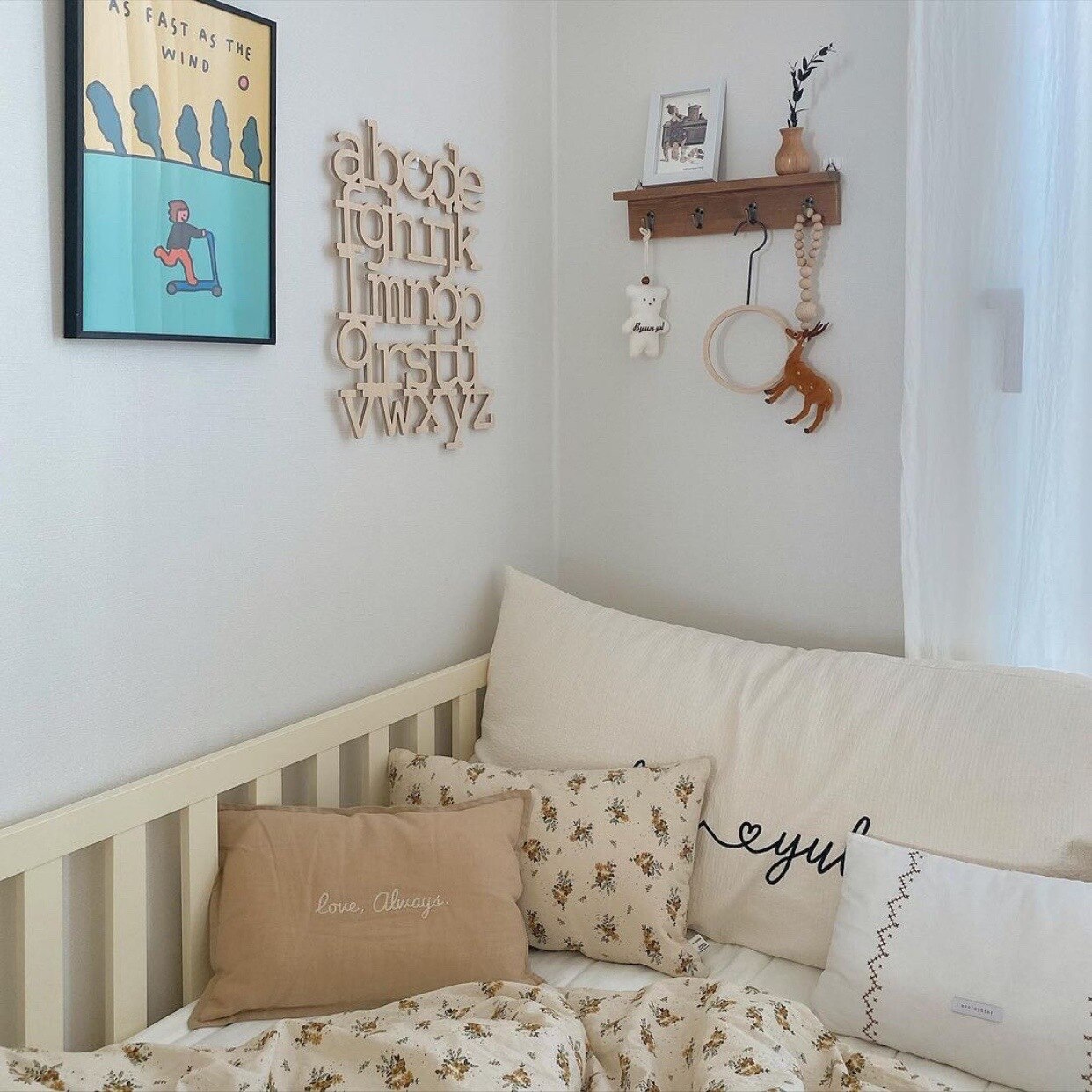 Decoración nórdica para cuarto de Bebé y Niño, tablero decorativo para habitación de niño y niña, letras de madera para el hogar