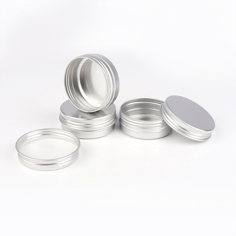 Boîte ronde vide en aluminium Portable, boîtes en métal et étain, bricolage crème argent, boîtier en aluminium, 5/10/15/20/30/50/60/80/100/110/150/200g
