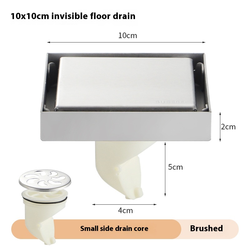 Siphon de sol invisible en acier inoxydable 304, drainage GNE, anti-odeur, noir, carré, salle de bain, toilette, salle de douche: green