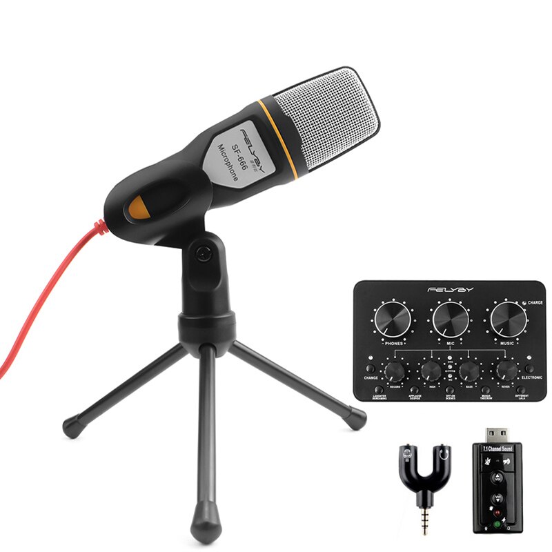 FELYBY Professionele Condensator Microfoon Sound Podcast Studio Microfone voor PC en telefoon Laptop Kantoor vergadering Toespraak Karaoke: Standard 3
