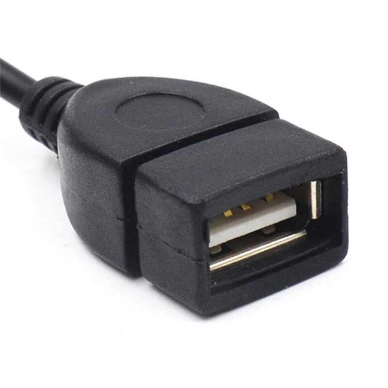 Zwart 3.5mm 20 cm Draagbare Universal Handig Male Audio AUX naar USB Type A Vrouwelijke OTG Converter Adapter Kabel voor Auto ONS #268463