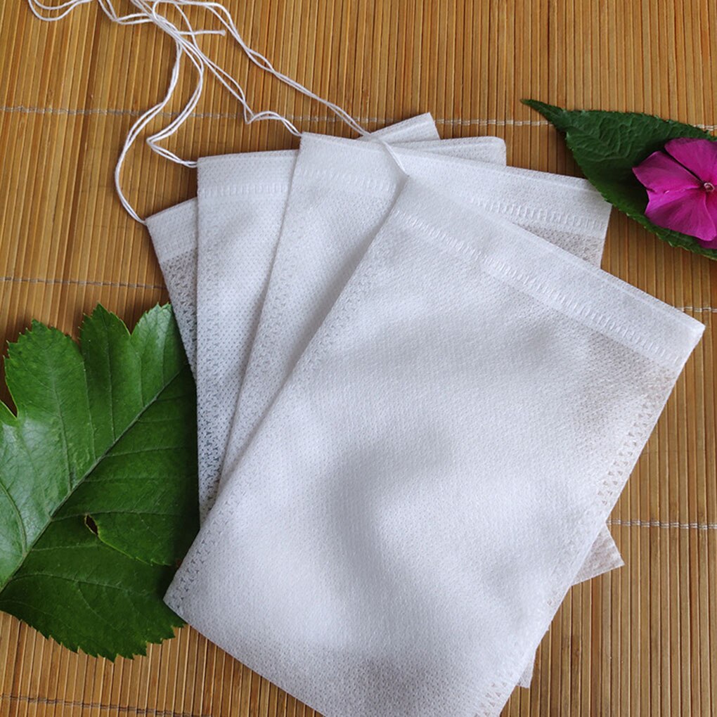 100pcs/set Tea Bag Empty Loose Tea Leaf Pouch Drawstring Fabric Herb Holder DIY Drink Filter Bag fabric tea bag empty tea bag