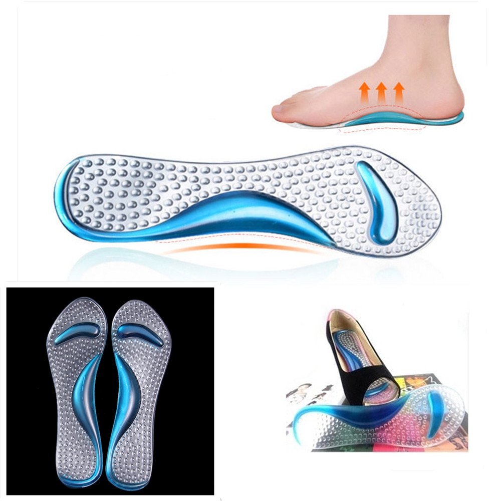 Vrouwen Siliconengel Non Slip lengte Arch Ondersteuning voeten Masseren Middenvoet Kussen Orthopedische pad Inlegzolen voor Hoge Hakken Schoenen