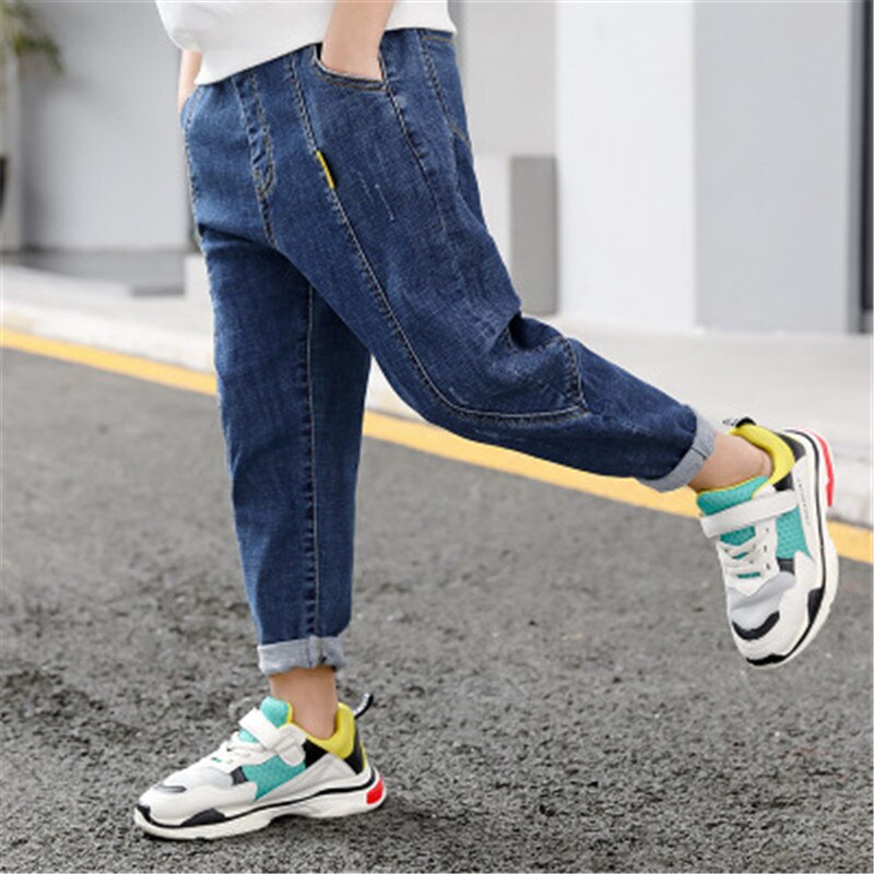 Drenge jeans denim bukser børn casual jeans cowboy lange bukser elastisk talje børn casual bukser drenge jeans bukser tøj