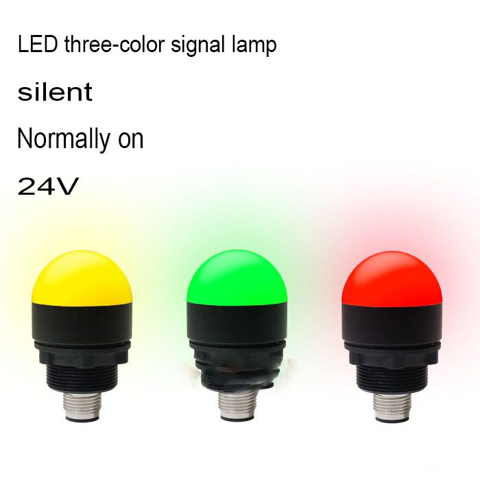 Dia 30mm MiNi LED Tri-Color Signal Light Indicator Waterproof 24V Warning Light Hemispherical Tri-Color Light 22mm Mount Space