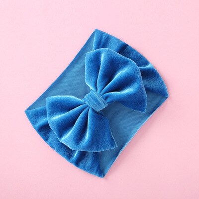 Sammet baby pannband turban stor pilbåge baby flicka pannband för nyfödd rosett hårband barn barn huvud inpackning hårtillbehör: 13