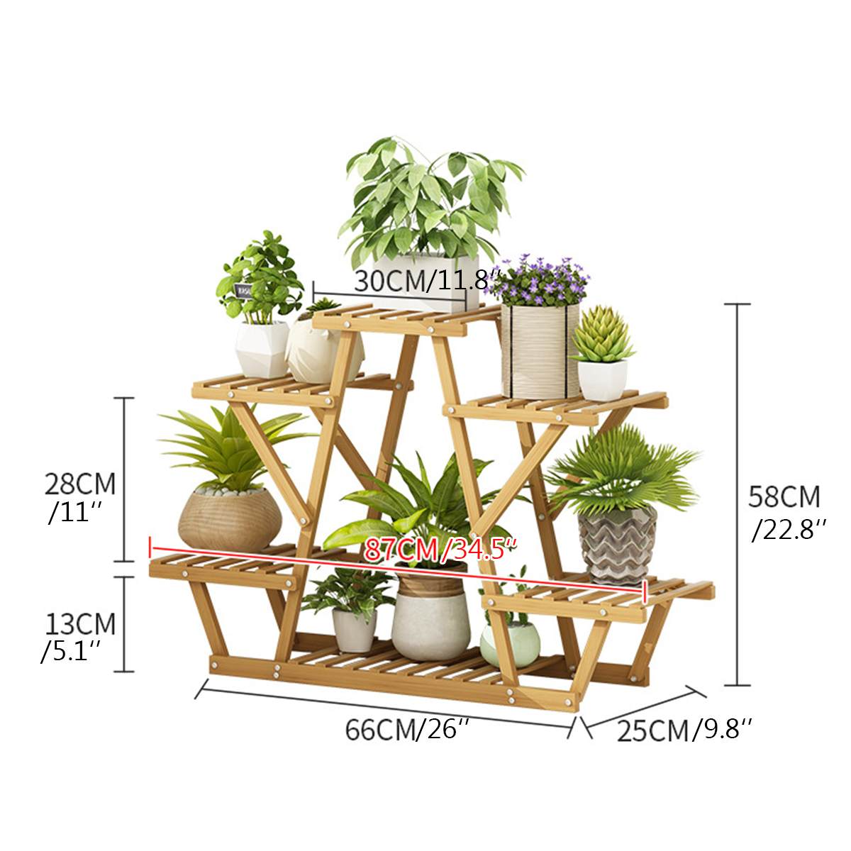 Wooden Multi-Layer Flower Plant Rack Bamboo Shelf ... – Vicedeal