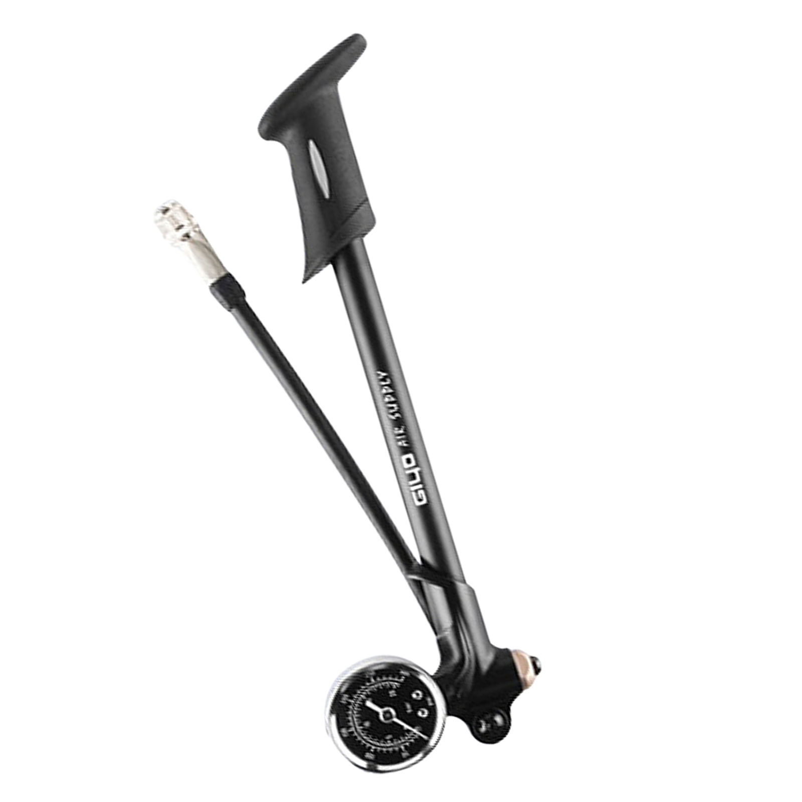 High Pressure Shock Pump, No Air Loss Nozzle [300PSI] MTB Bike Shock Pump for Fork &amp; Rear with Gauge &amp; Schrader Valves Adapter: Black