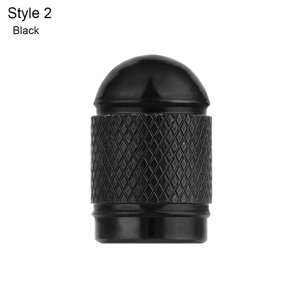 5PCS Bike Valve Caps Aluminum Alloy Schrader Valve Caps Motorcycles Trucks Cars Bikes Tire Valve Stem Covers Bicycle Accessories: Black-Style 2