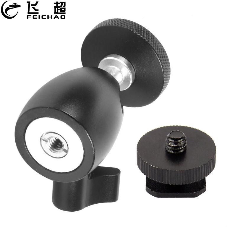 Feichao kamera 1/4 -zoll-schraubstativ mini-kugelkopf mit 1/4 "-schuhschraubenadapter für led-lichtmonitor 2kg last dslr slr