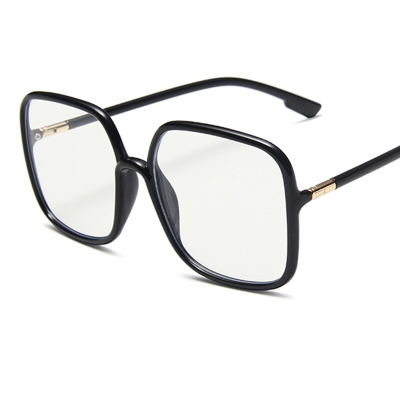 Oversized Square Glasses Women Clear Black Big Frame Retro Transparent Optical Computer Glasses Frame Eyeglasses