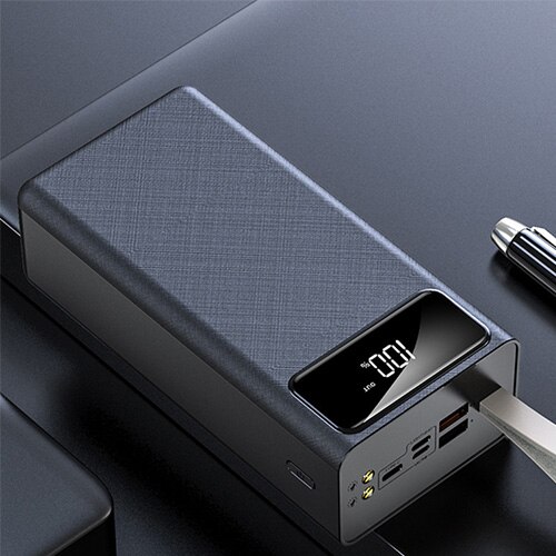 80000mAh Power Bank Large Capacity External Battery Portable Fast Charging Digital Display Charger for Xiaomi iPhone Samsung: black