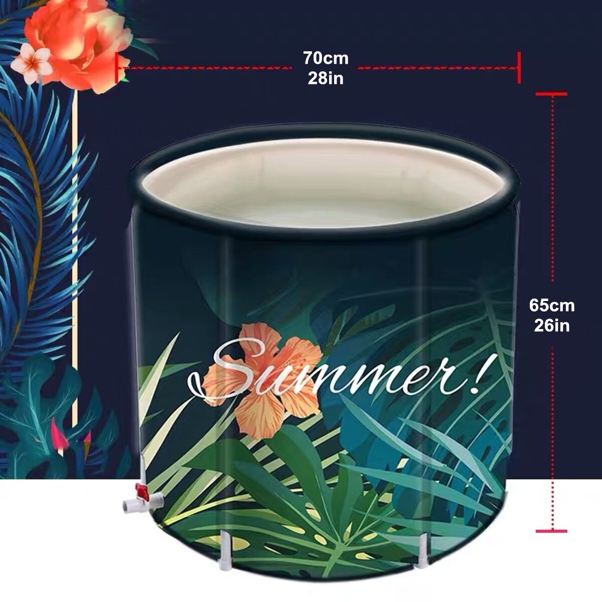 Przenośna wanna wanna sauna składana wolnostojący wanny robić kąpieli łatwa instalacja, ekologiczna wanna łazienka spa zagęścić: 2