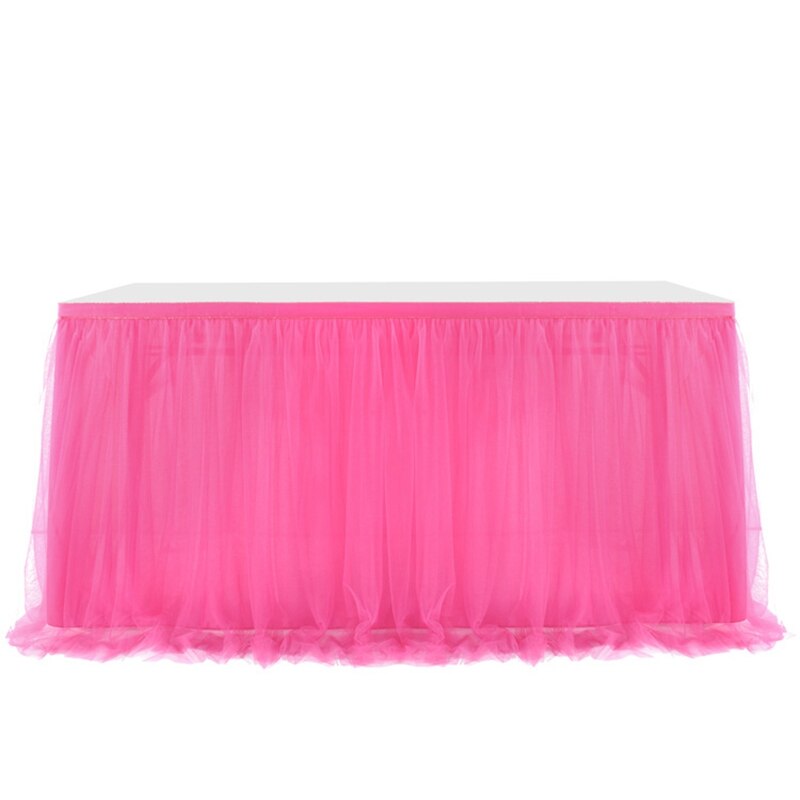 183x77cm Table Skirts Birthday Tulle Table Skirting Wedding Party Tutu Table Skirt Baby Shower Halloween Party Home Decor: Rose Pink