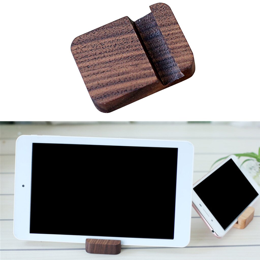 Solid Wood Moible Phone Holder Desk Stand Holder for Phone Tablet 4x5cm: Brown