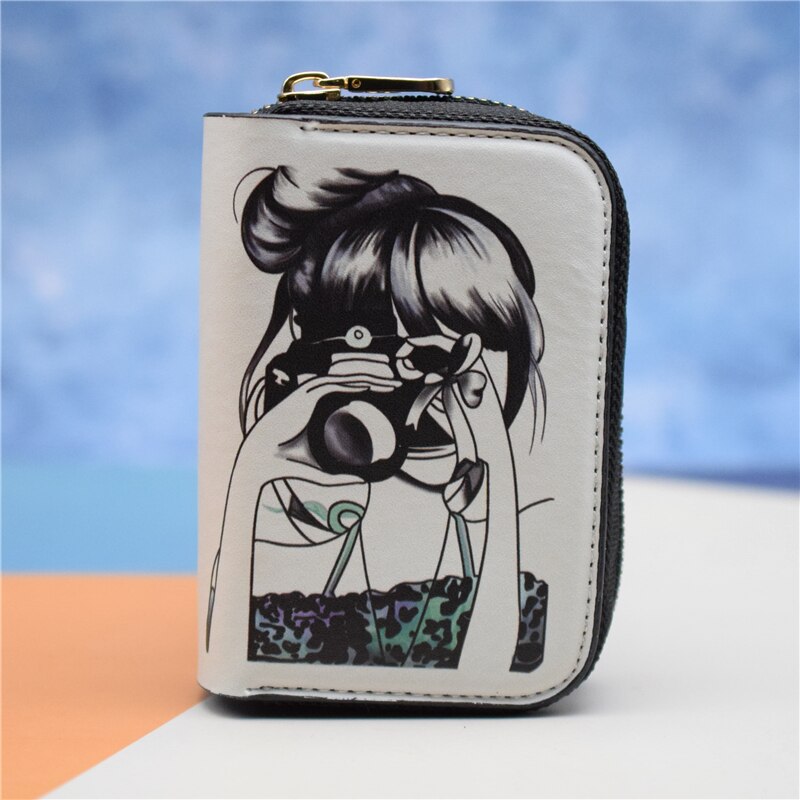 20 Bits Business Card Holder Wallet Women/men Black/coffee/red ID/bank/credit Card Holder Wallet Case PU Leather Card Bag: 20 bits Pattern 4