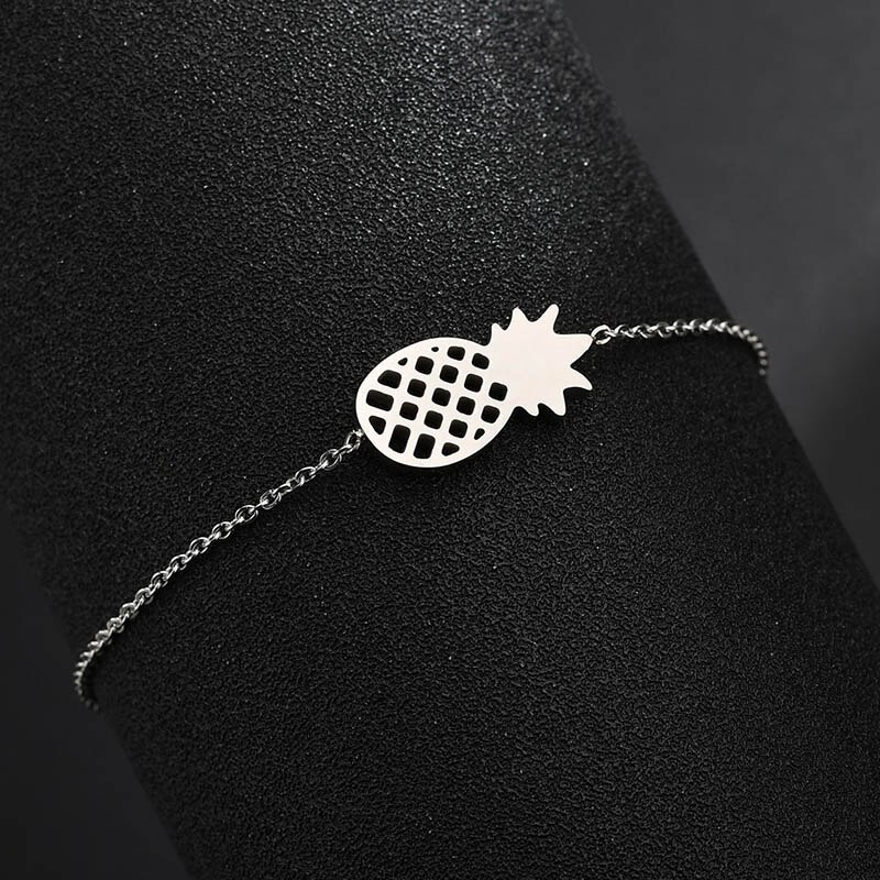 Elsemode Rvs Mooie Ananas Armband Voor Vrouwen Meisje Goud Zilver Kleur Ananas Armband Femme