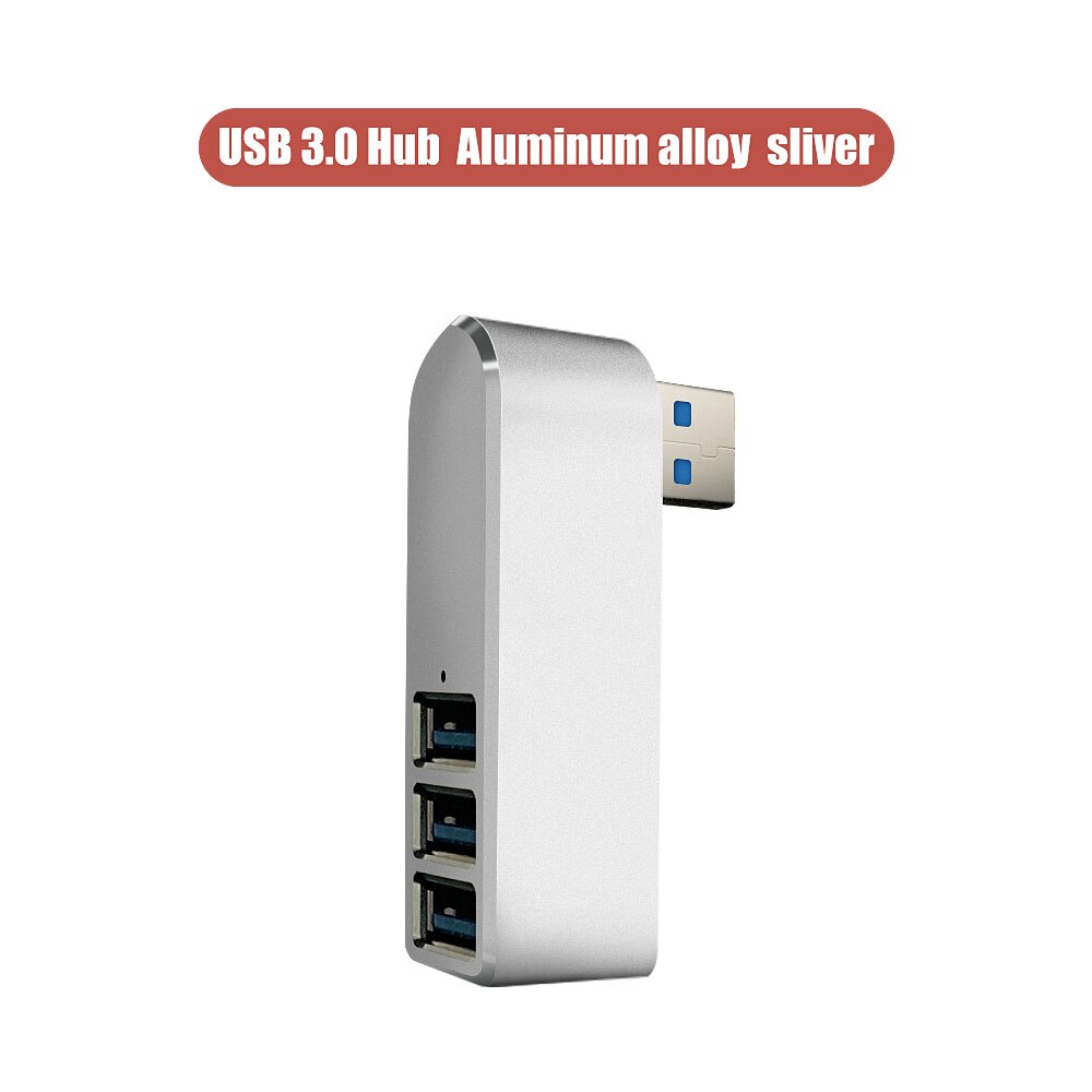 Wireless 3 in 1 USB 3.0 Hub For Laptop Adapter PC Computer USB Charge Hub Notebook Splitter Extension Dell Lenovo HP Accessories: Alloy Sliver
