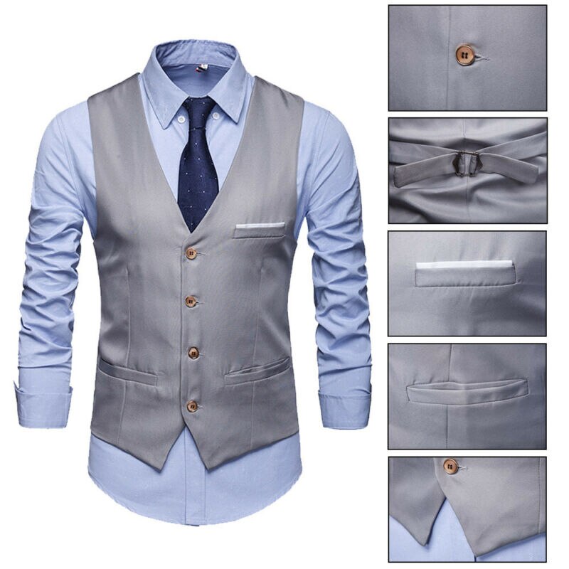 Mode Mannen Formele Casual Business Vest Pak Slanke Double-Breasted Plaid Vest Jas Plus Size