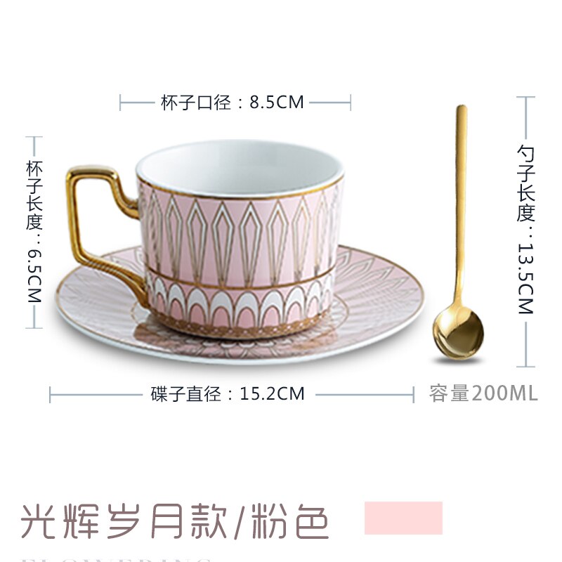 Äthiopischen Luxus Kaffee Tasse einstellen Porzellan Gold Tasse Untertasse Löffel einstellen Gestreifte Geschäft Tee Tassen Xicaras Königlichen Tasse einstellen AC50BD: Stil5
