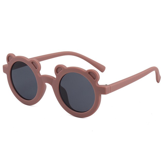 Lunettes de soleil pour enfants, monture ronde en forme d'ours, de dessin animé, pour fille et garçon:  C3