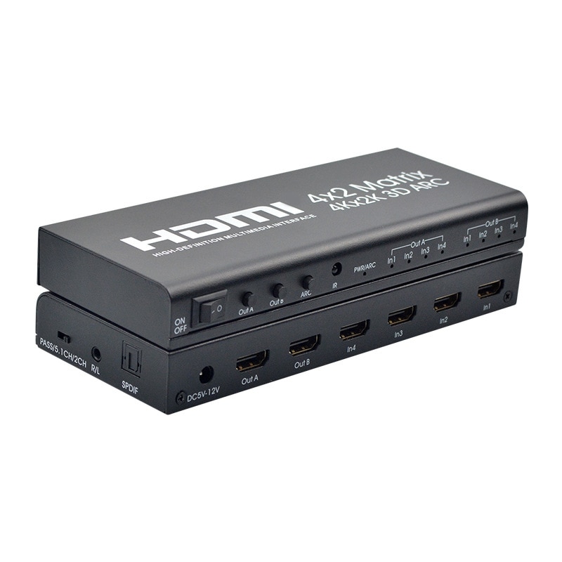 HDMI Matrix 4X2 HDMI 4 in 2 Out 4K 2K HDMI 4 x 2 Switcher HDMI 1.4B EU Plug