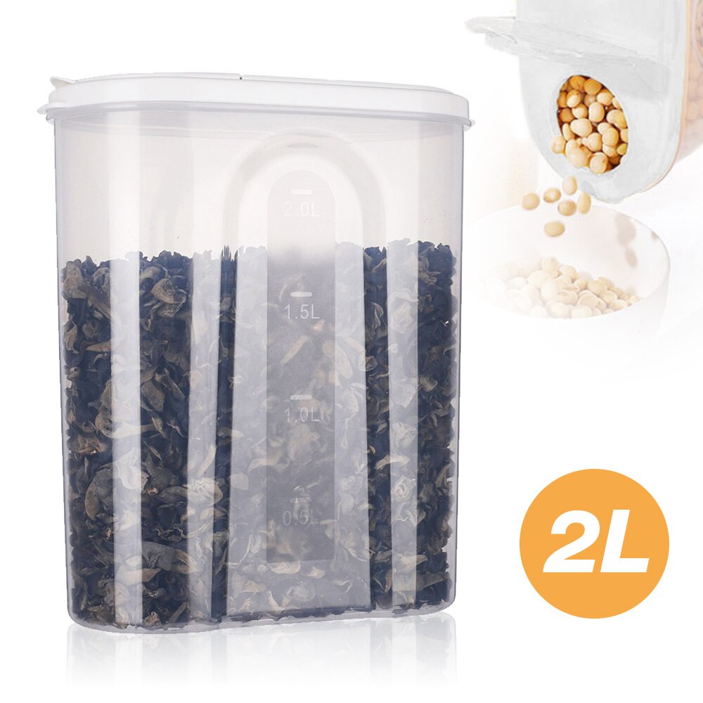 Réservoir de stockage de nourriture en vrac conteneurs de stockage de nourriture caisse organisateur Transparent scellé-boîtes boîte avec couvercles étanche u-miss pour la cuisine: WHITE